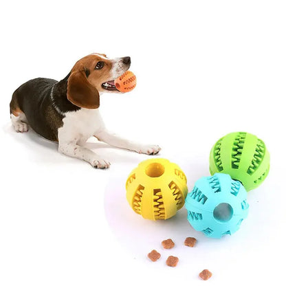 Hundespielzeug-Ball, ungiftig und bissfest, für Hunde, Welpen und Katzen, Futter- und Leckerli-Spender, Kauspielzeug zur Zahnpflege